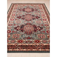 Бельгийские шерстяные ковры Kashqai-Shapur 4308-400 Бирюзовый
